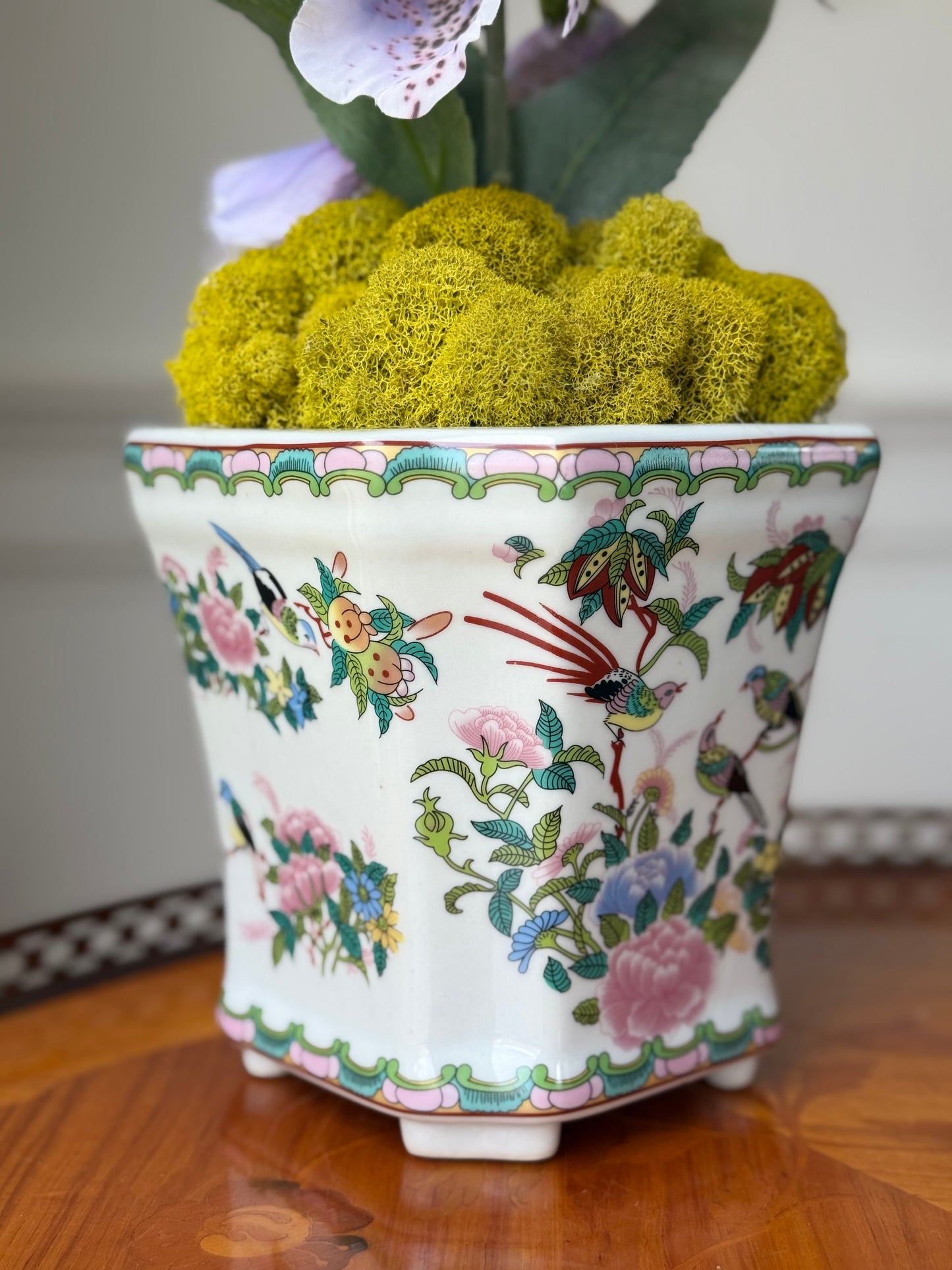 Famille Rose Planter + 1 Lavender Faux Foxglove