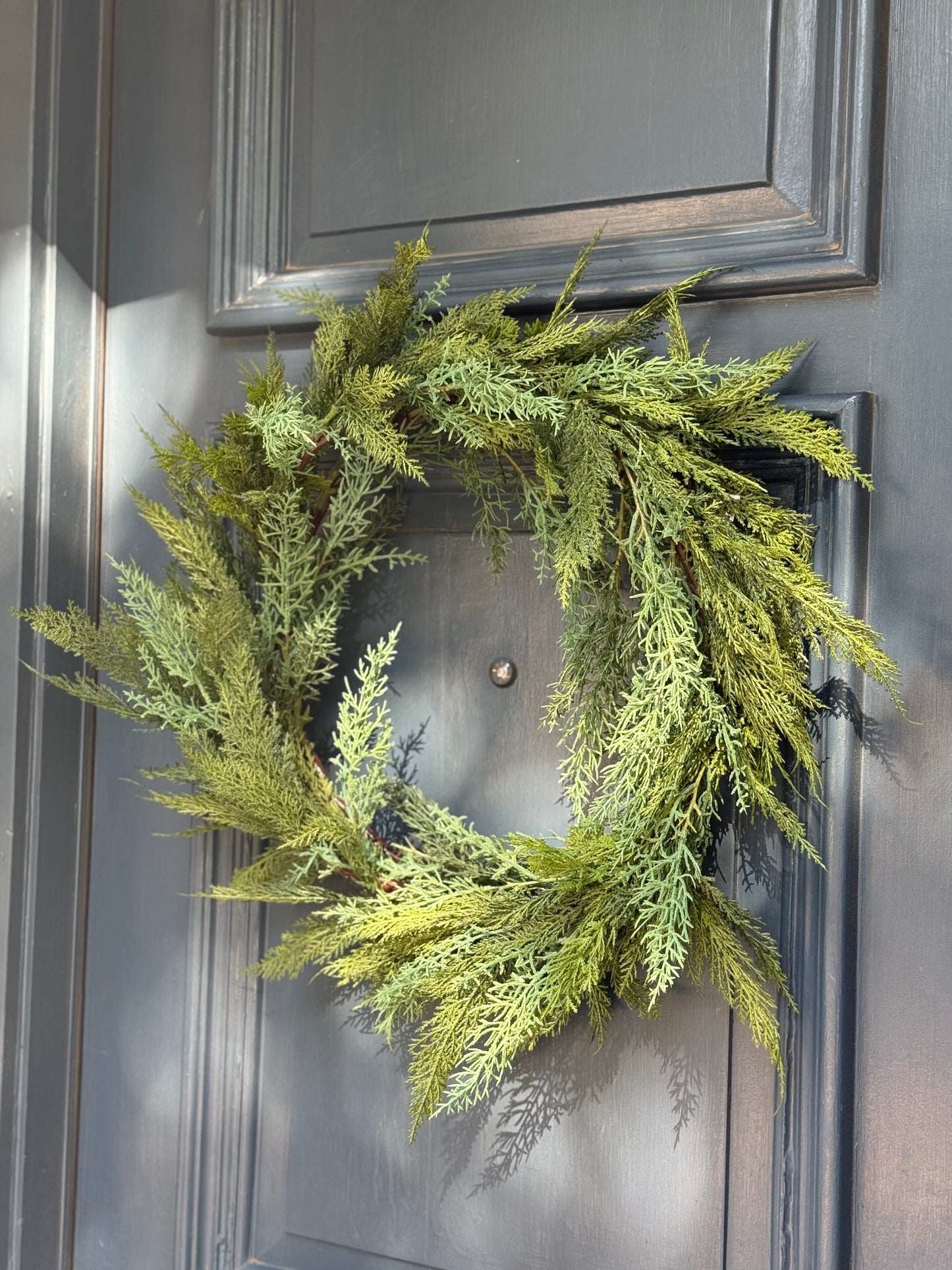 24" Faux Cedar Wreath