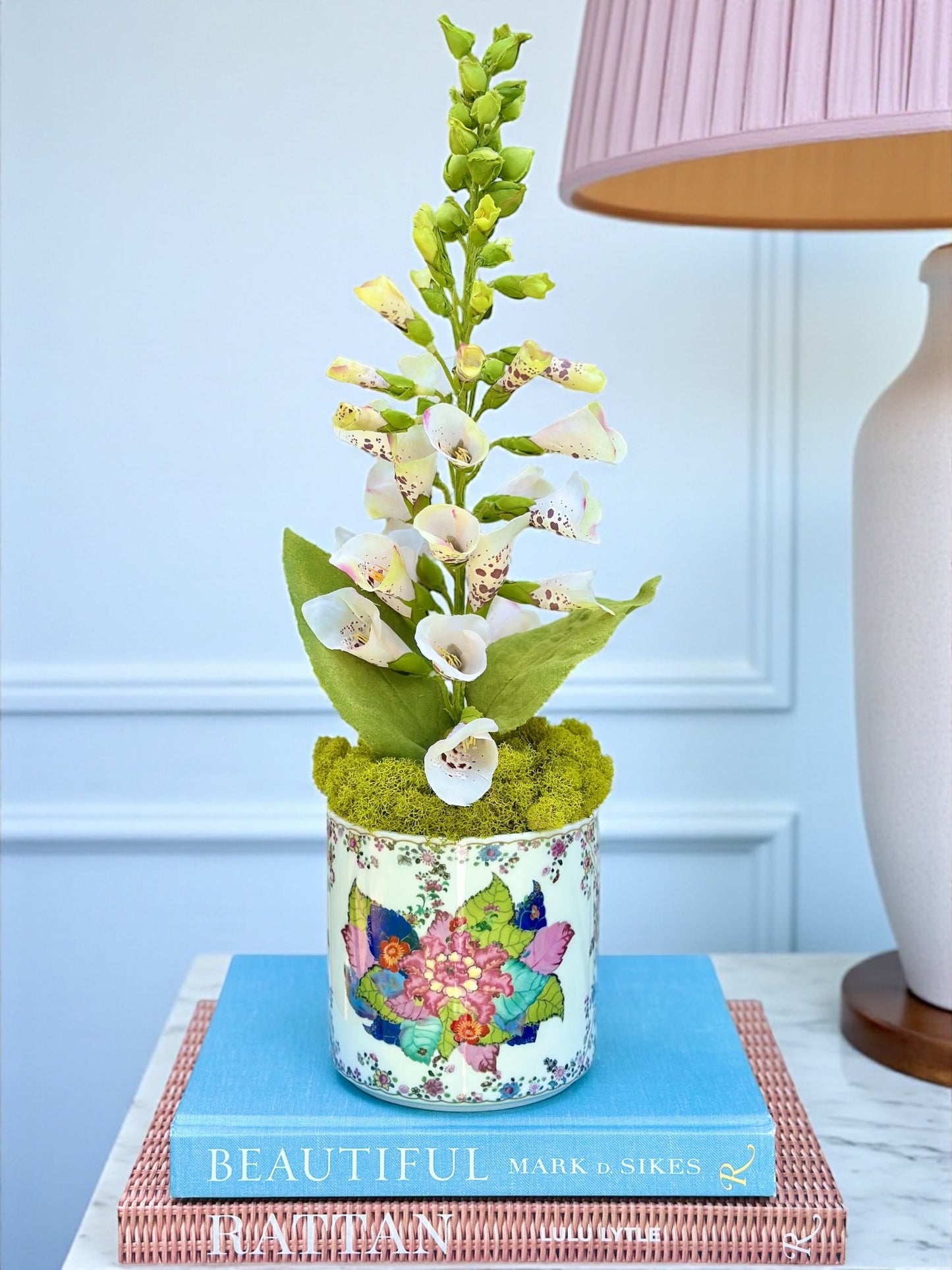 Tobacco Leaf Porcelain + Cream Faux Foxglove