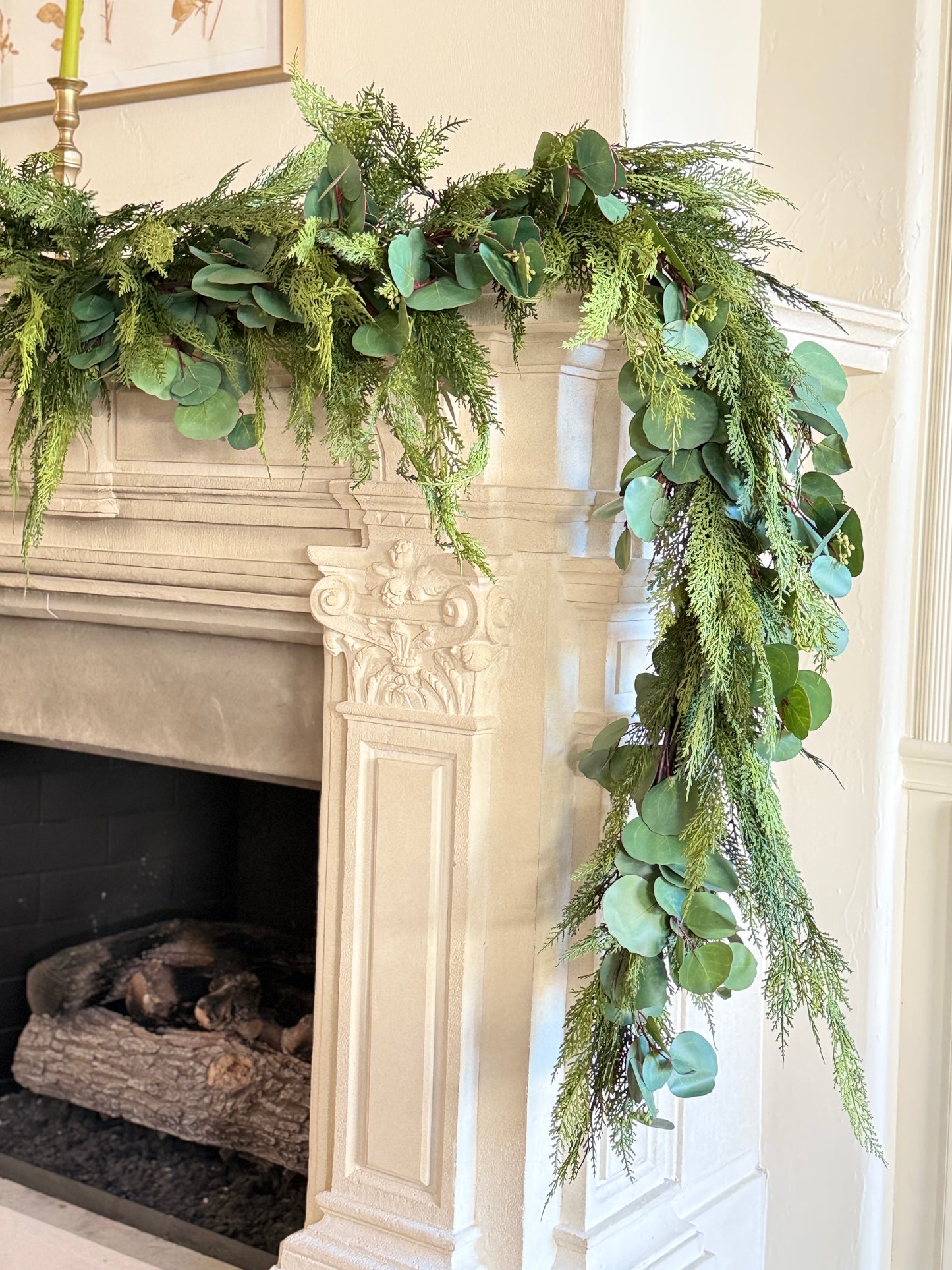 6ft Deluxe Faux Cedar & Eucalyptus Garland