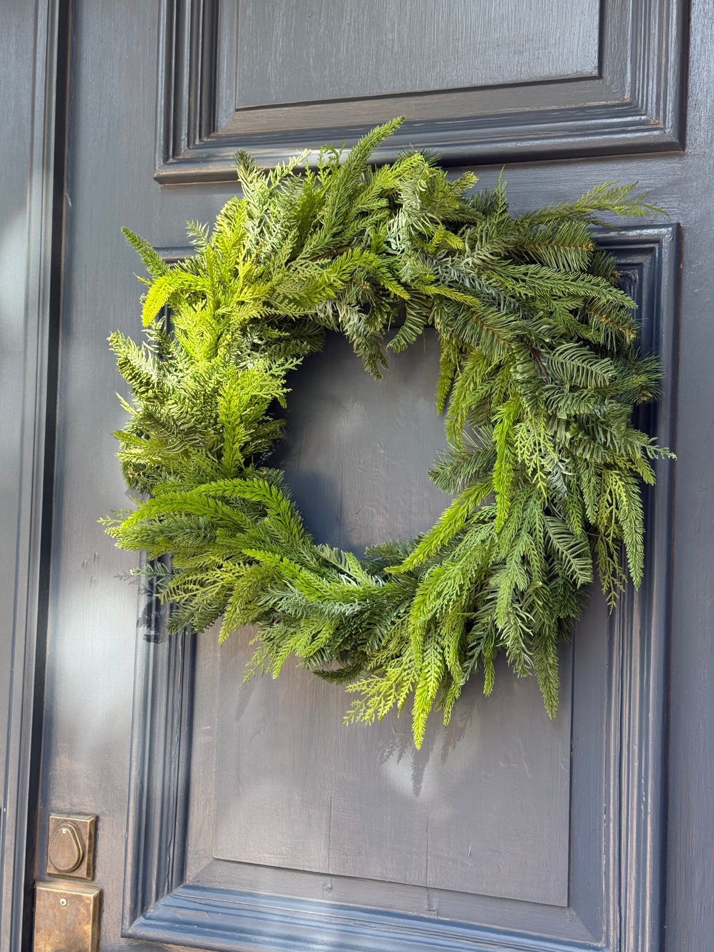 24" Faux Cedar + Pine Mix Wreath