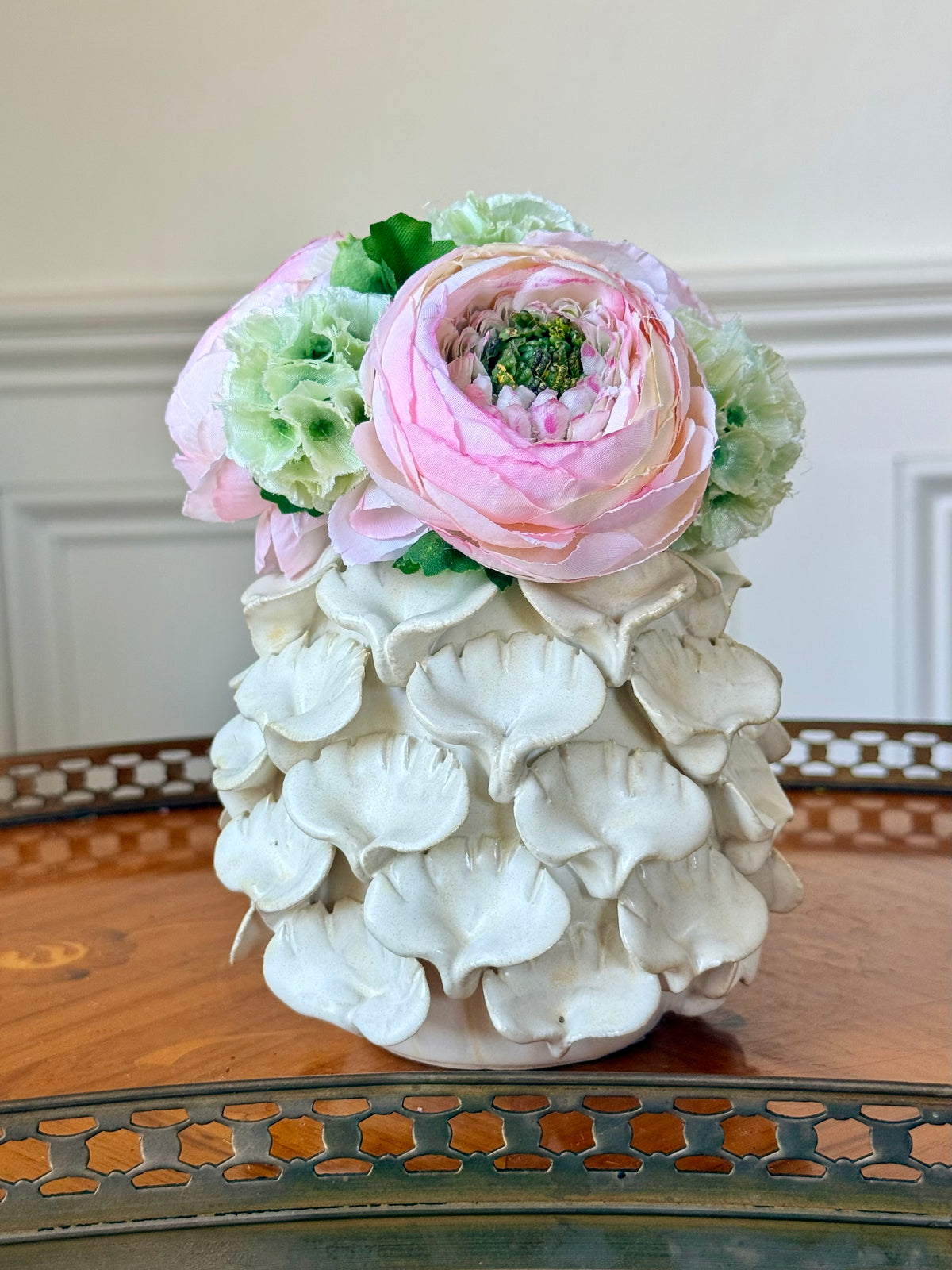 Grace Pot + Pink Ranunculus + Scabiosa Mix