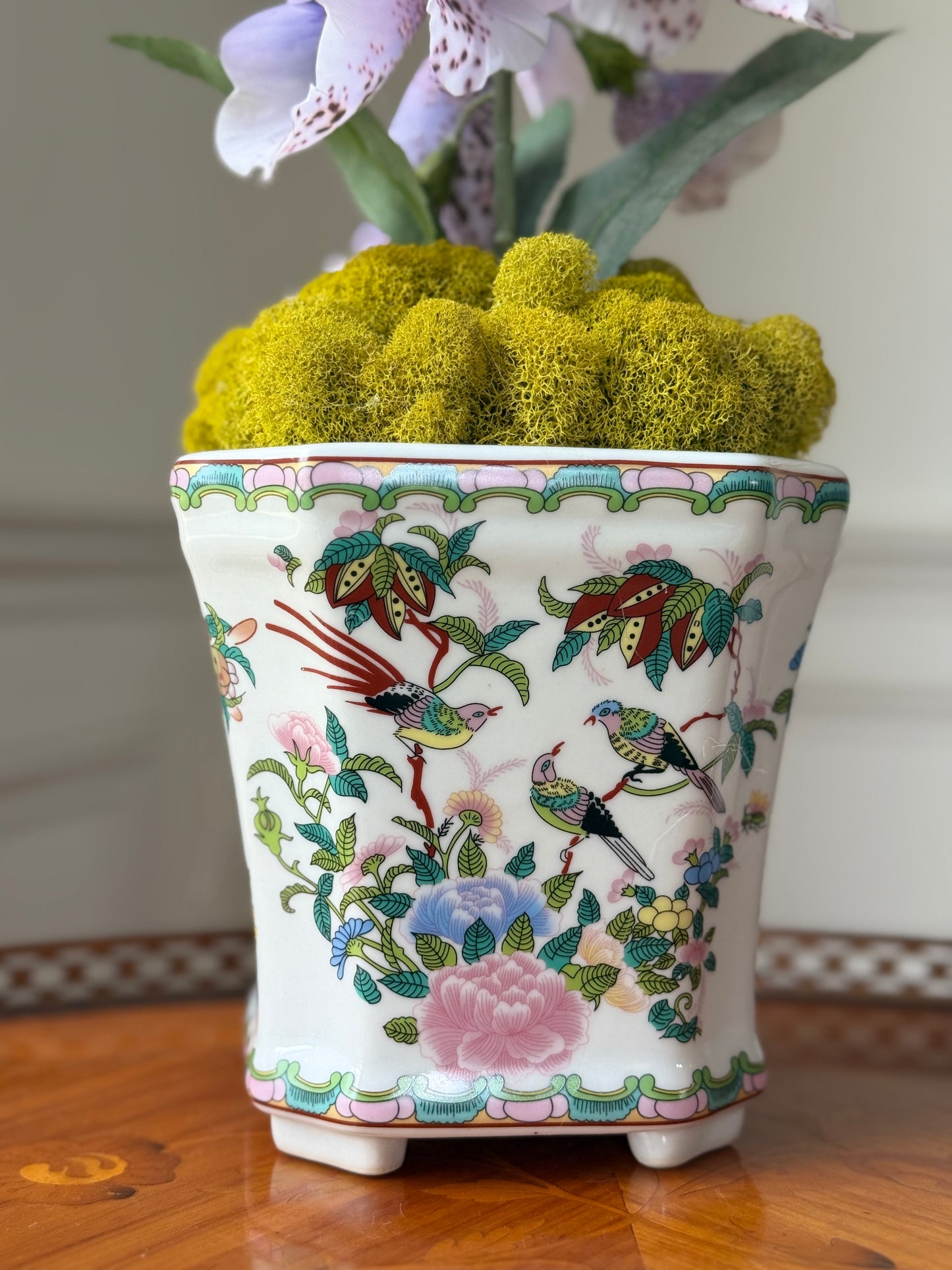 Famille Rose Planter + 1 Lavender Faux Foxglove