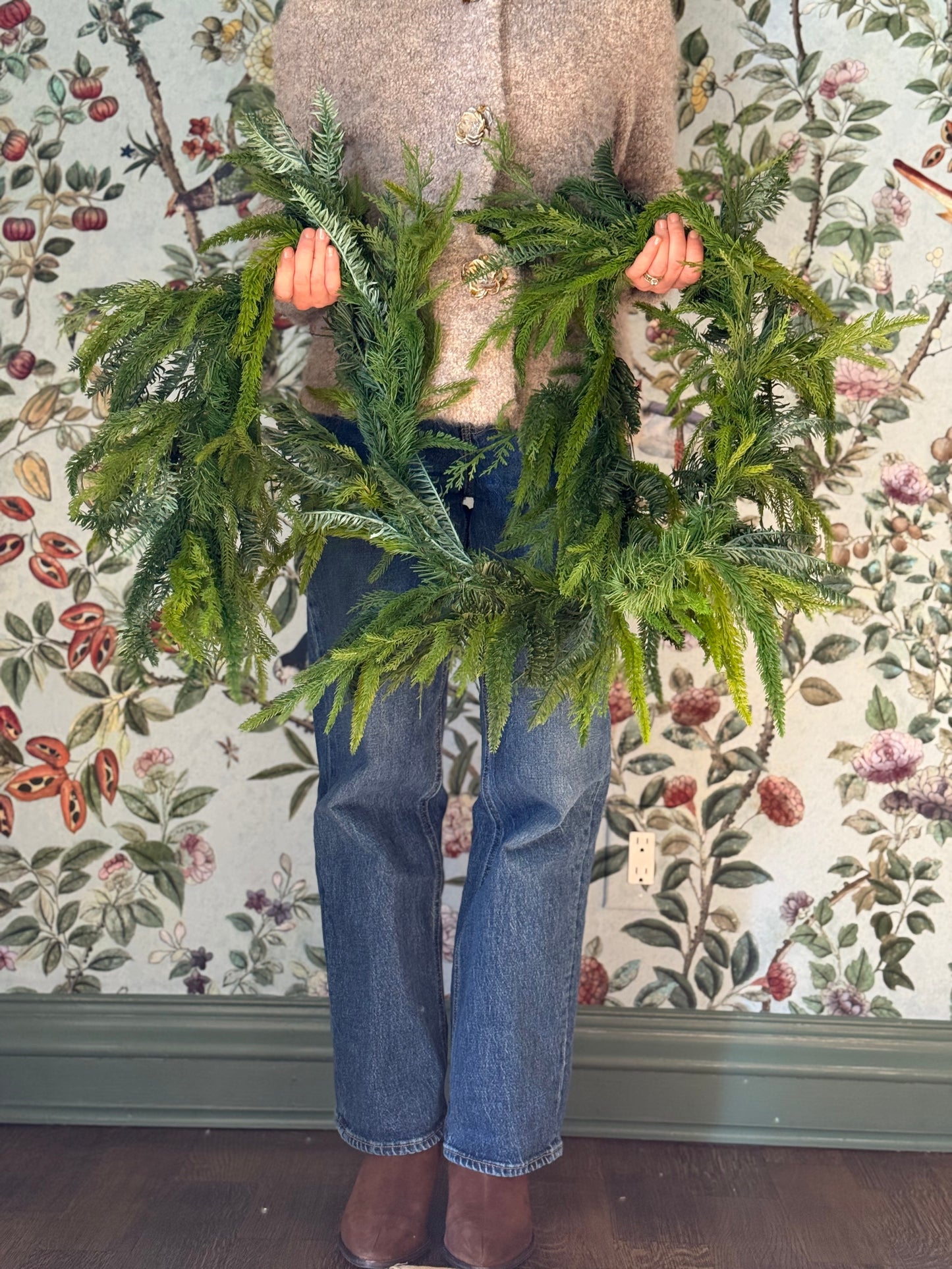 6ft Faux Cedar + Pine Mix Garland