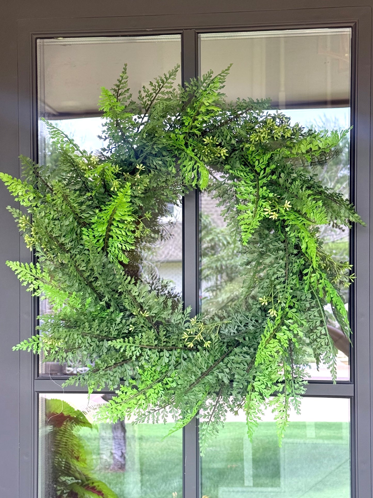 24” UV Faux Fern Wreath