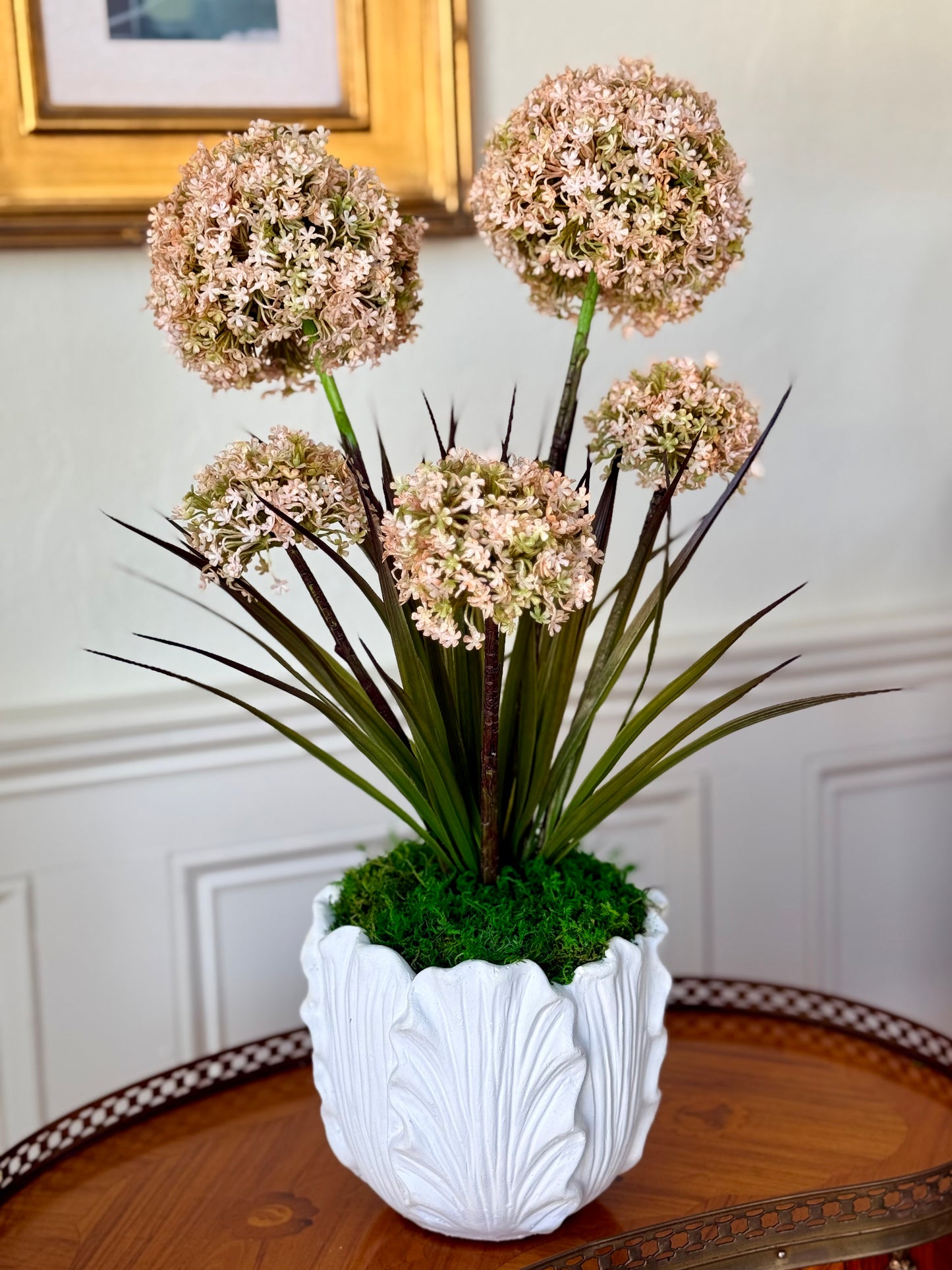 Cabbage Pot + Faux Pink Allium