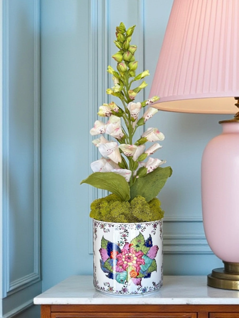 Tobacco Leaf Porcelain + Cream Faux Foxglove