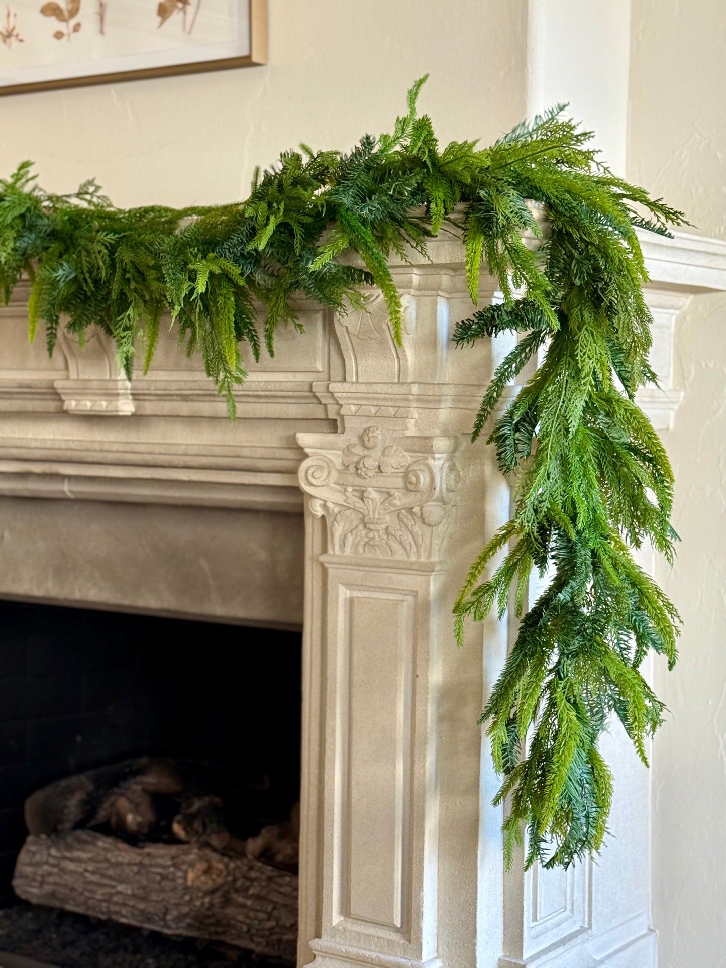6ft Faux Cedar + Pine Mix Garland