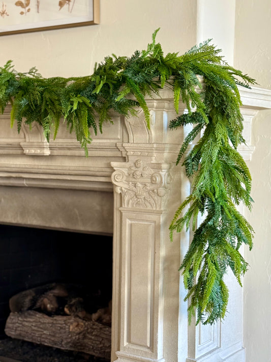 6ft Faux Cedar + Pine Mix Garland