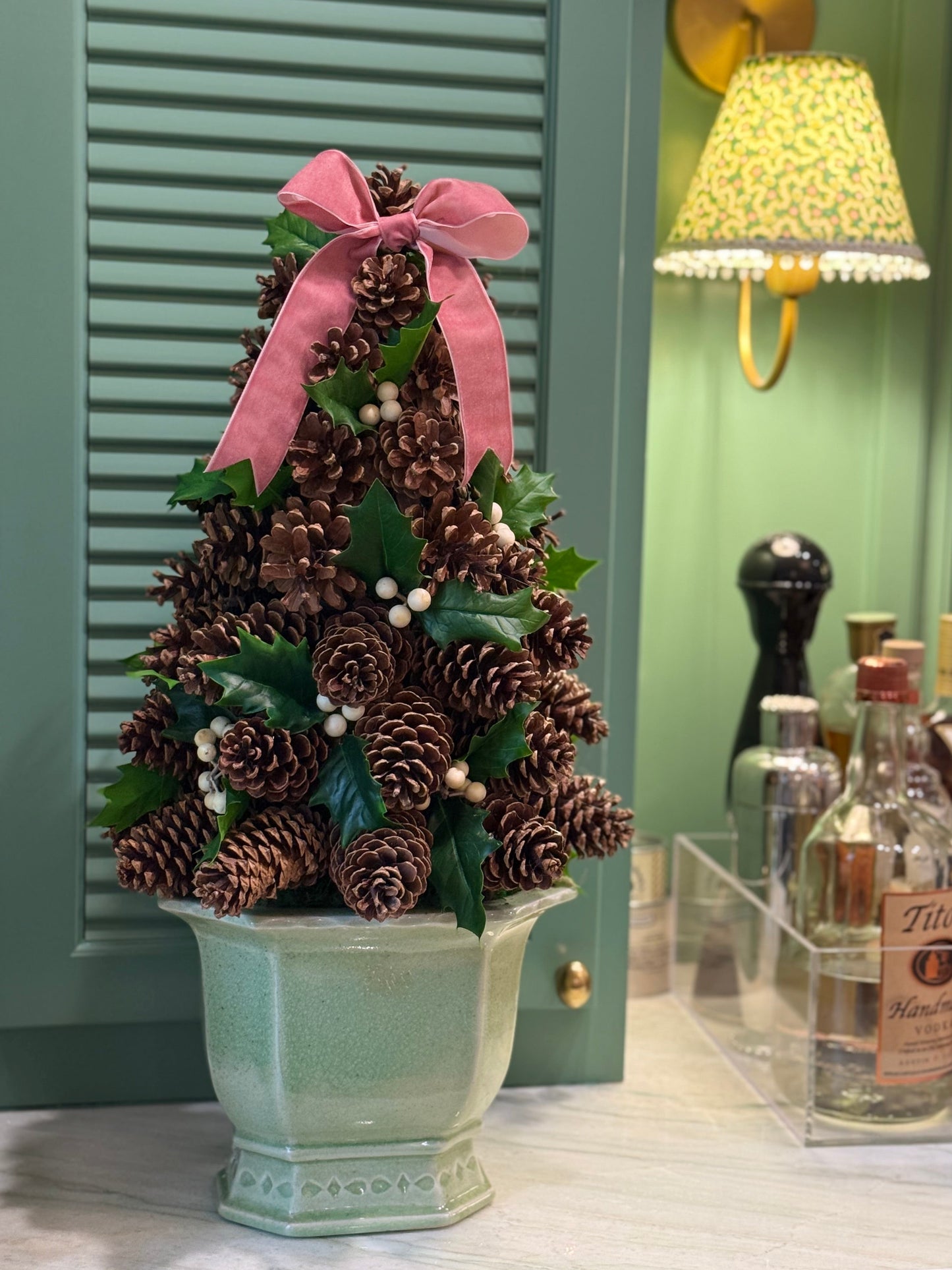 *Local Pickup Only* Pinecone & Holly Holiday Topiary