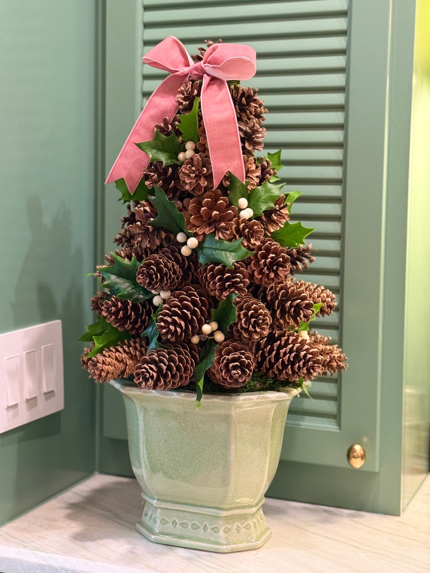 *Local Pickup Only* Pinecone & Holly Holiday Topiary