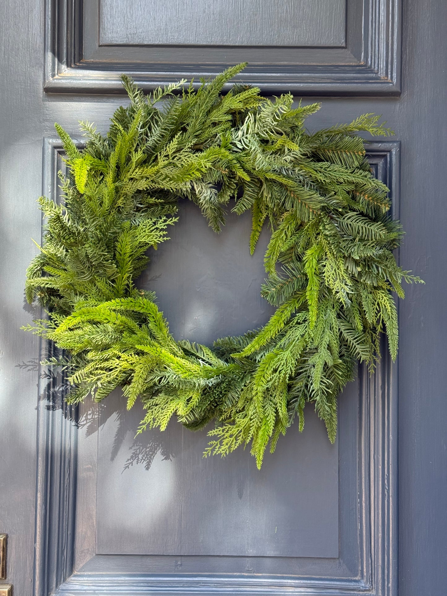 24" Faux Cedar + Pine Mix Wreath