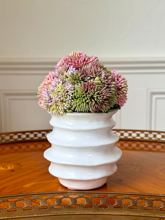 Wave Pot + Faux Sedum Mix