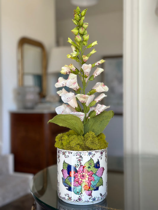 Tobacco Leaf Porcelain + Cream Faux Foxglove