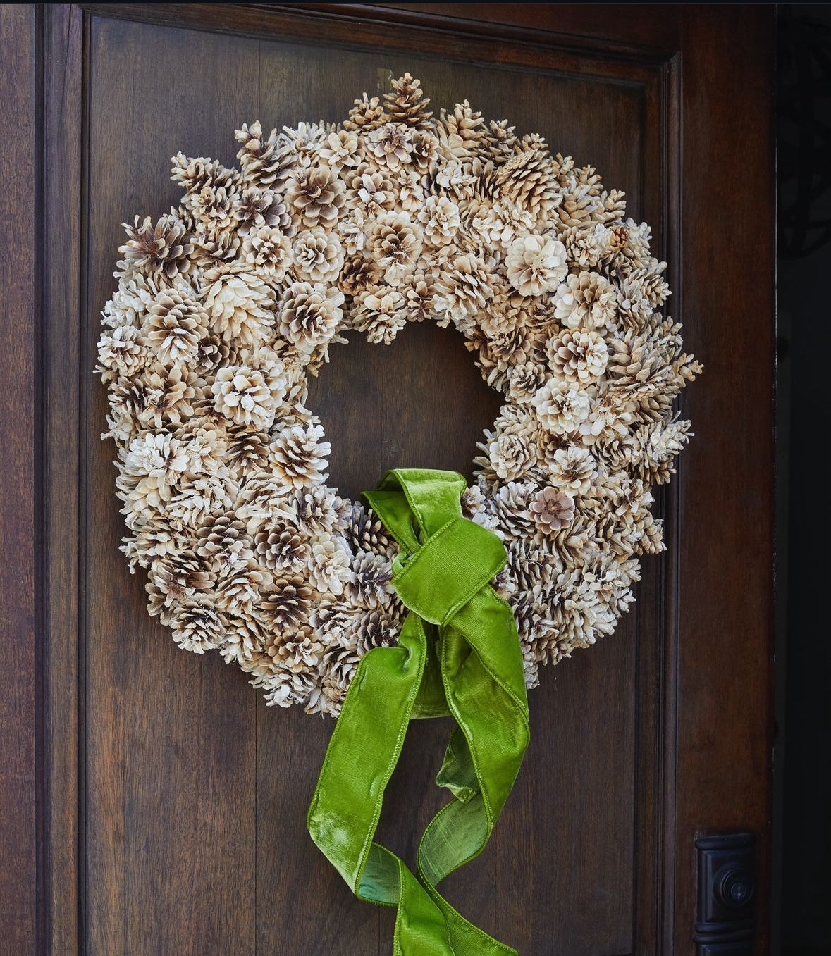 24” Handmade Bleached Pinecone Wreath