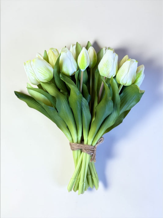 21 Fine Faux Tulips: White
